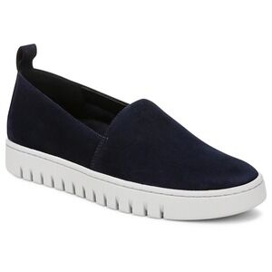 Vionic Uptown A-Line Navy Blue Suede Loafer 10 Wide Comfort Support